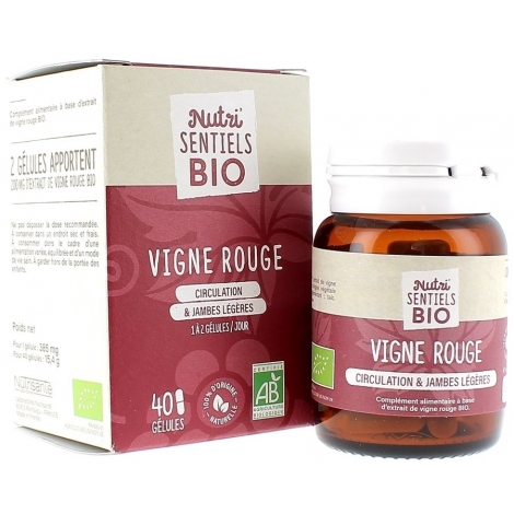 Nutrisanté Nutri'Sentiels Bio Vigne Rouge 40 gélules pas cher, discount