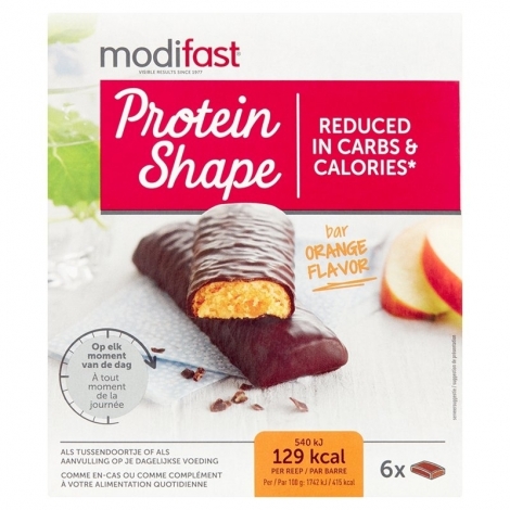 Modifast Protein Shape Barres saveur Orange-Chocolat noir 6 en-cas pas cher, discount