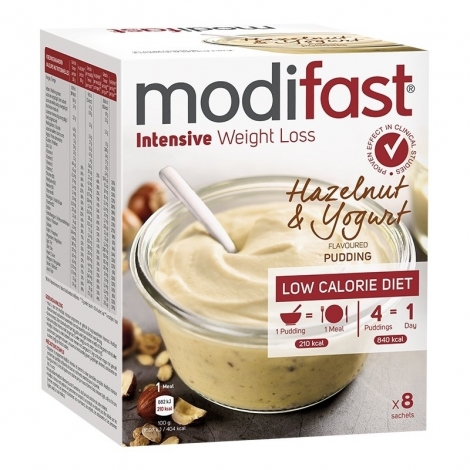Modifast Intensive Pudding Noisettes & Yaourt 8 x 52g pas cher, discount