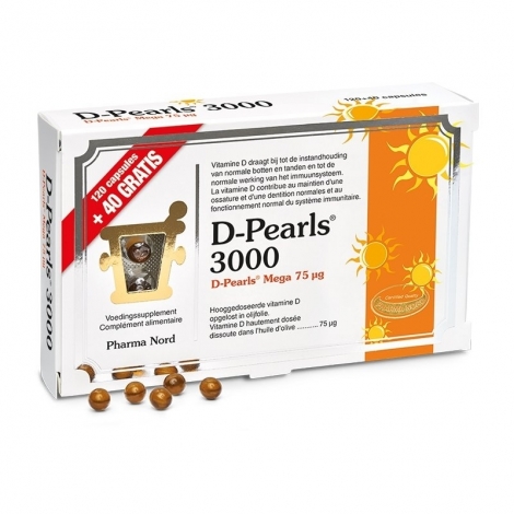 Pharma Nord D-Pearls 3000 120 capsules + 40 GRATUITES pas cher, discount