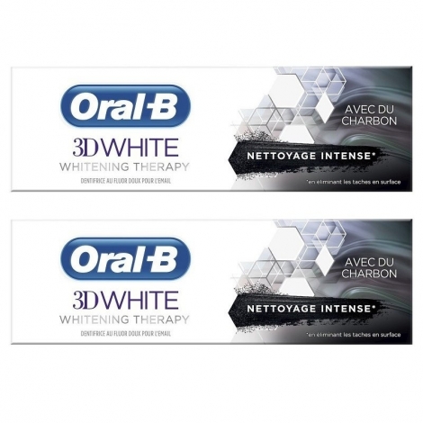 Oral-B 3D White Whitening Therapy Nettoyage Intense Charbon 2 x 75ml pas cher, discount