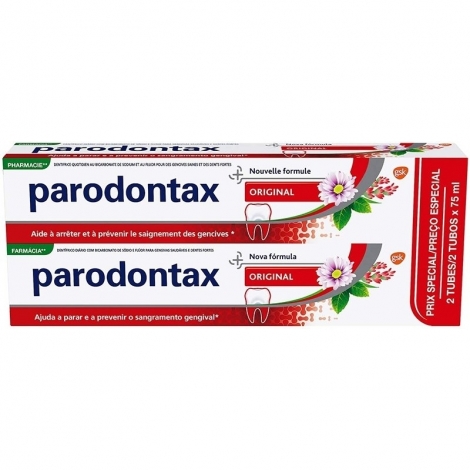 Parodontax Dentifrice Aide à Arrêter le Saignement des Gencives 2x75 ml pas cher, discount