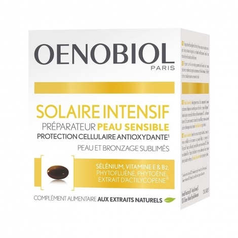 Oenobiol Solaire Intensif Nutriprotection Peaux claires et/ou sensibles 30 capsules pas cher, discount