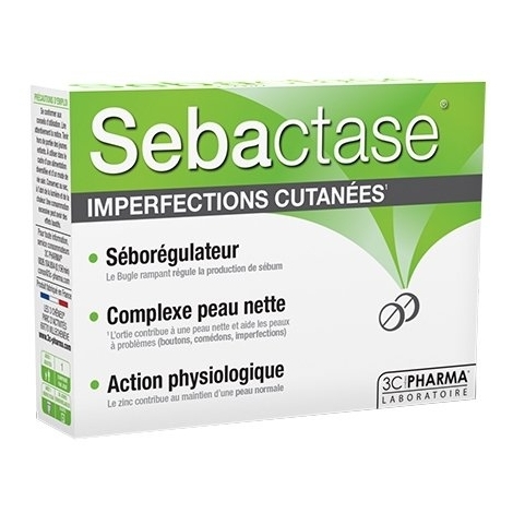 3C Pharma Sebactase Imperfections Cutanées 30 comprimés pas cher, discount