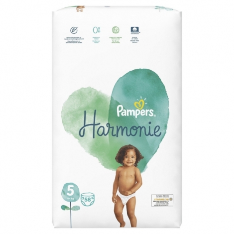 Pampers Harmonie Taille 5 11+ kg 58 couches pas cher, discount