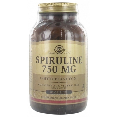 Solgar Spiruline 750 mg 80 gélules Végétales pas cher, discount