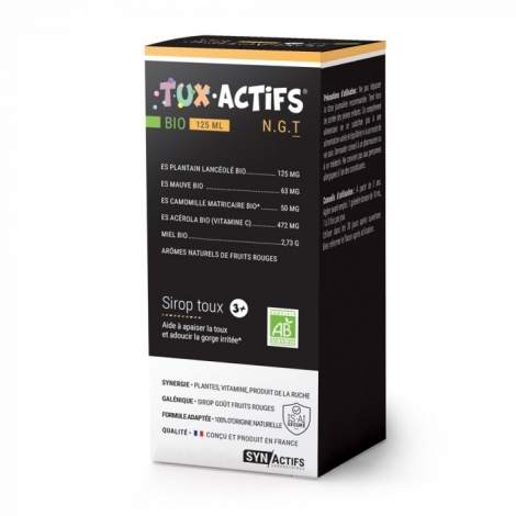 Synactifs Tuxactifs Sirop Toux Bio 3 ans+ 125ml pas cher, discount