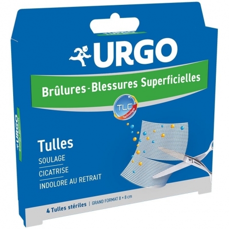 Urgo Brûlures - Blessures Superficielles 4 Tulles Stériles Grand Format pas cher, discount