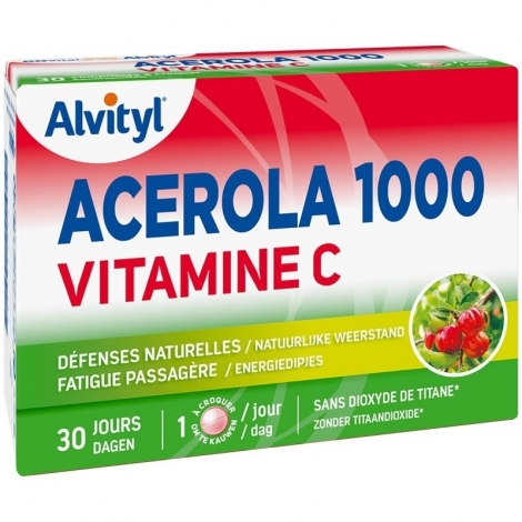 Alvityl Acérola 1000 Vitamine C Défenses Naturelles 30 comprimés pas cher, discount