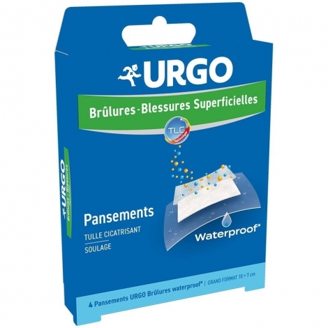 Urgo Brûlures & Blessures Superficielles Pansements Waterproof 4 pièces pas cher, discount