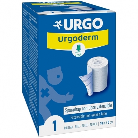 Urgo Urgoderm Sparadrap Non Tissé Extensible 10m x 5cm 1 rouleau pas cher, discount