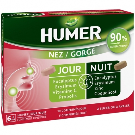 Humer Nez/Gorge 10 Comprimés Jour + 5 Comprimés Nuit pas cher, discount
