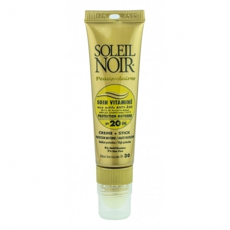 Soleil Noir Combi Soin Vitaminé SPF20 20ml + Stick à Lèvres SPF30 2g pas cher, discount