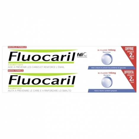 Fluocaril Dentifrice Bi-Fluoré 145mg Gencives 2 x 75ml pas cher, discount