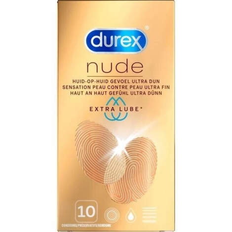 Durex Nude Extra Lube Preservatifs 10 pièces pas cher, discount