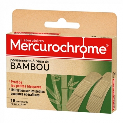 Mercurochrome Pansements à Base de Bambou 18 pansements pas cher, discount