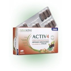 NaturActive Activ 4 Adultes Renfort Défenses Immunitaires et Vitalité 28 Gélules