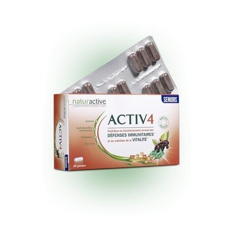 NaturActive Activ 4 Adultes Renfort Défenses Immunitaires et Vitalité 28 Gélules pas cher, discount
