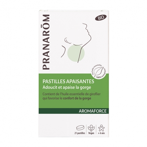 Pranarôm Aromaforce Pastilles Apaisantes Adoucit & Apaise la Gorge 21 pastilles pas cher, discount