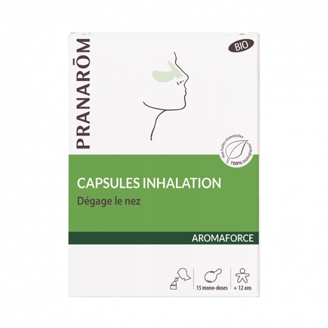 Pranarom Aromaforce Capsules Inhalation Nez Bouché Bio 15 Capsules pas cher, discount