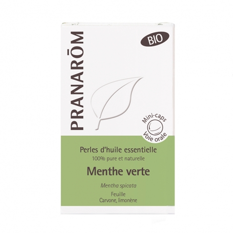 Pranarom Menthe Verte Perles d'Huile Essentielle Bio 60 perles pas cher, discount