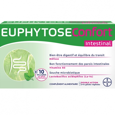 Euphytose Confort Intestinal 2 x 14 gélules végétales pas cher, discount