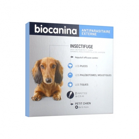 Biocanina Insectifuge Naturel Spot-On Petit Chien 2 pipettes pas cher, discount