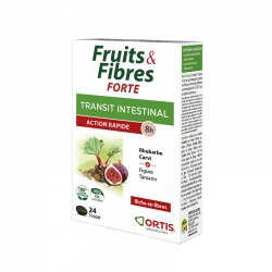 Ortis Fruits & Fibres Forte Transit Intestinal Action Rapide 8H 24 comprimés