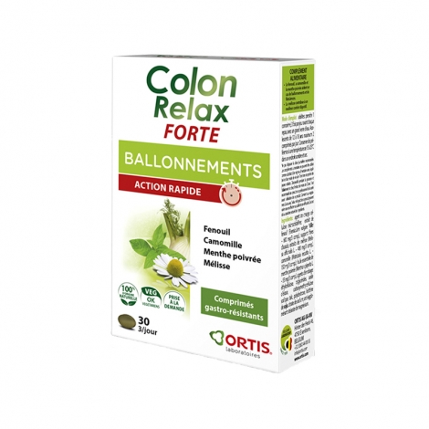 Ortis Colon Relax Forte Ballonnements 30 comprimés pas cher, discount