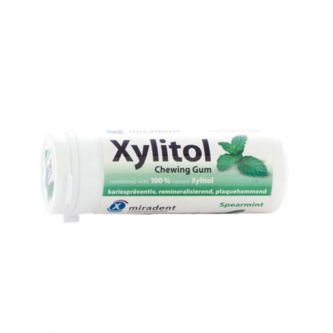 Miradent Xylitol Chewing Gum Menthe Verte 30 gommes pas cher, discount