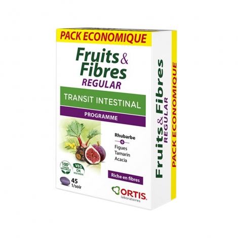 Ortis Fruits & Fibres Regular Transit Intestinal 45 comprimés pas cher, discount