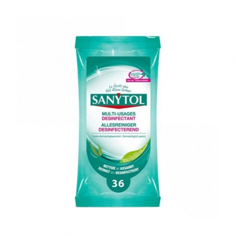Sanytol Lingettes Désinfectantes Multi-Usages Eucalyptus 36 lingettes maxi pas cher, discount