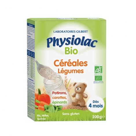 Physiolac Céréales Légumes dès 4 Mois Bio 200g pas cher, discount