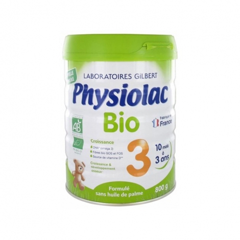 Physiolac Bio Lait 3ieme Âge 10 Mois à 3 Ans 800g pas cher, discount