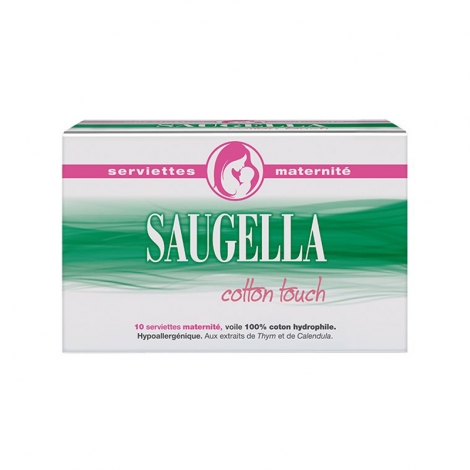 Saugella Cotton Touch 10 serviettes maternité pas cher, discount