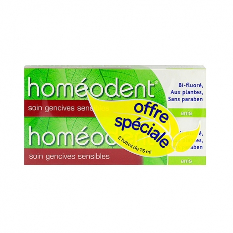 Homéodent Soin Gencives Sensibles Anis 2x75ml  pas cher, discount