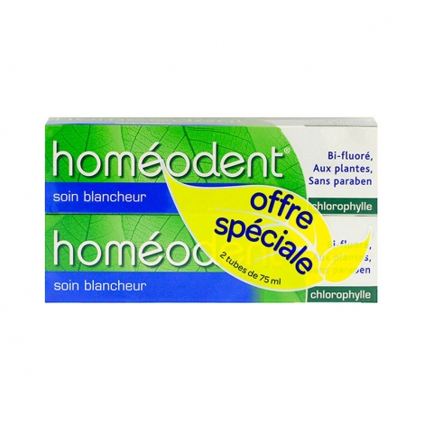 Homéodent Soin Blancheur Chlorophylle 2x75ml pas cher, discount