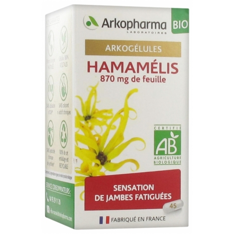 Arkopharma Arkogélules Hamamélis Bio 45 gélules pas cher, discount