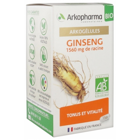 Arkopharma Arkogélules Ginseng Bio 150 gélules pas cher, discount