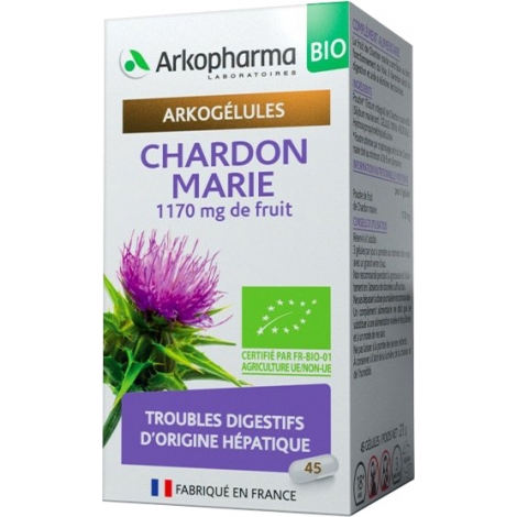 Arkopharma Arkogélules Chardon Marie Bio 45 gélules pas cher, discount