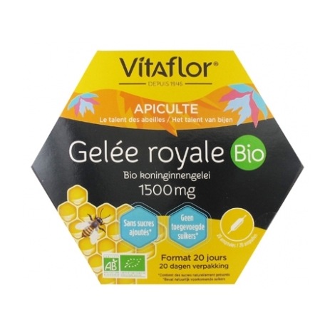 Vitaflor Bio Gelée Royale 1500mg 20 ampoules de 15 ml pas cher, discount