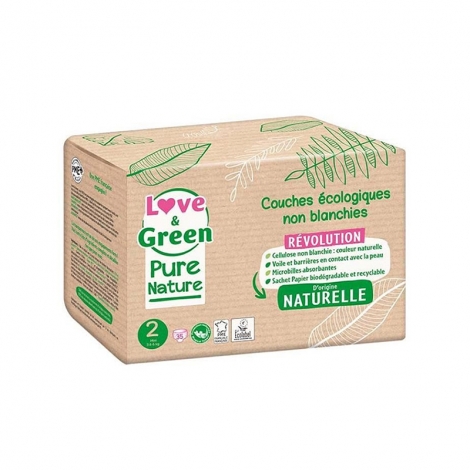 Love & Green Pure Nature Couches Écologiques non Blanchies Taille 2 35 pièces pas cher, discount