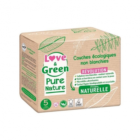 Love & Green Pure Nature Couches Écologiques non Blanchies Taille 5 33 pièces pas cher, discount