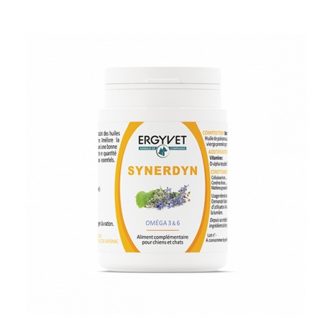 Ergyvet Synerdyn Oméga 3 & 6 60 capsules pas cher, discount
