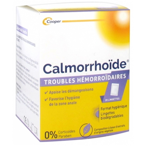 Calmorrhoïde Troubles Hémorroïdaires 20 lingettes pas cher, discount