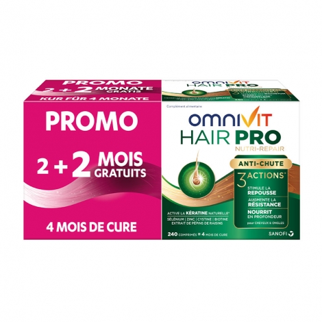 Omnivit Hair Pro Nutri Repair Offre Spéciale 2x120 comprimés pas cher, discount