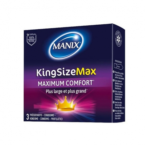 Manix King Size Max 3 préservatifs pas cher, discount