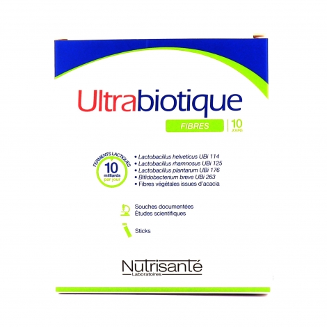 Nutrisanté Ultrabiotique Fibres 10 sticks pas cher, discount