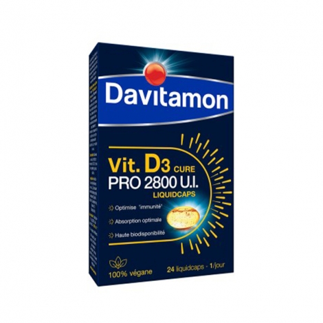 Davitamon Vitamine D3 Cure Pro 2800 U.I. 24 liquidcaps pas cher, discount