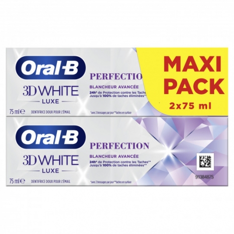 Oral B Dentifrice 3D White Luxe Perfection 2x75ml pas cher, discount